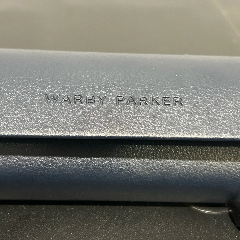 Gun Metal sunglasses brown lens with Warby Parker hard case